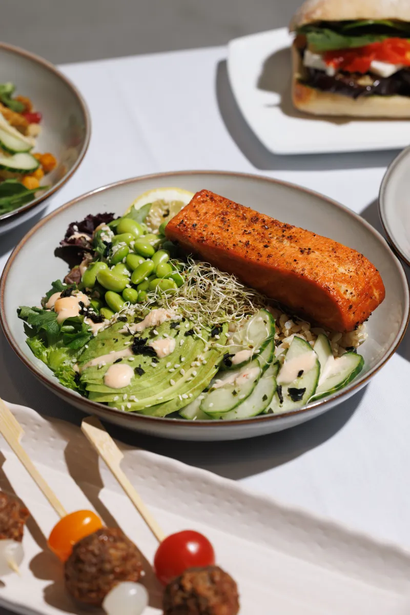 Elegant vegan catering spread